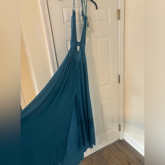 🔥 Free People Look Into The Sun Maxi Dress In Blue Moon Size Small (NWOT) - Picture 14 of 16
